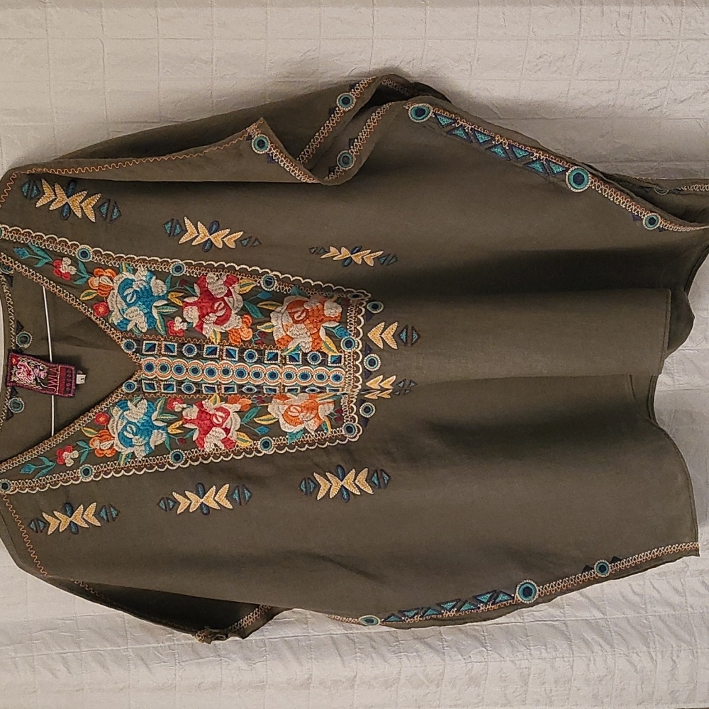 Johnny Was linen blouse